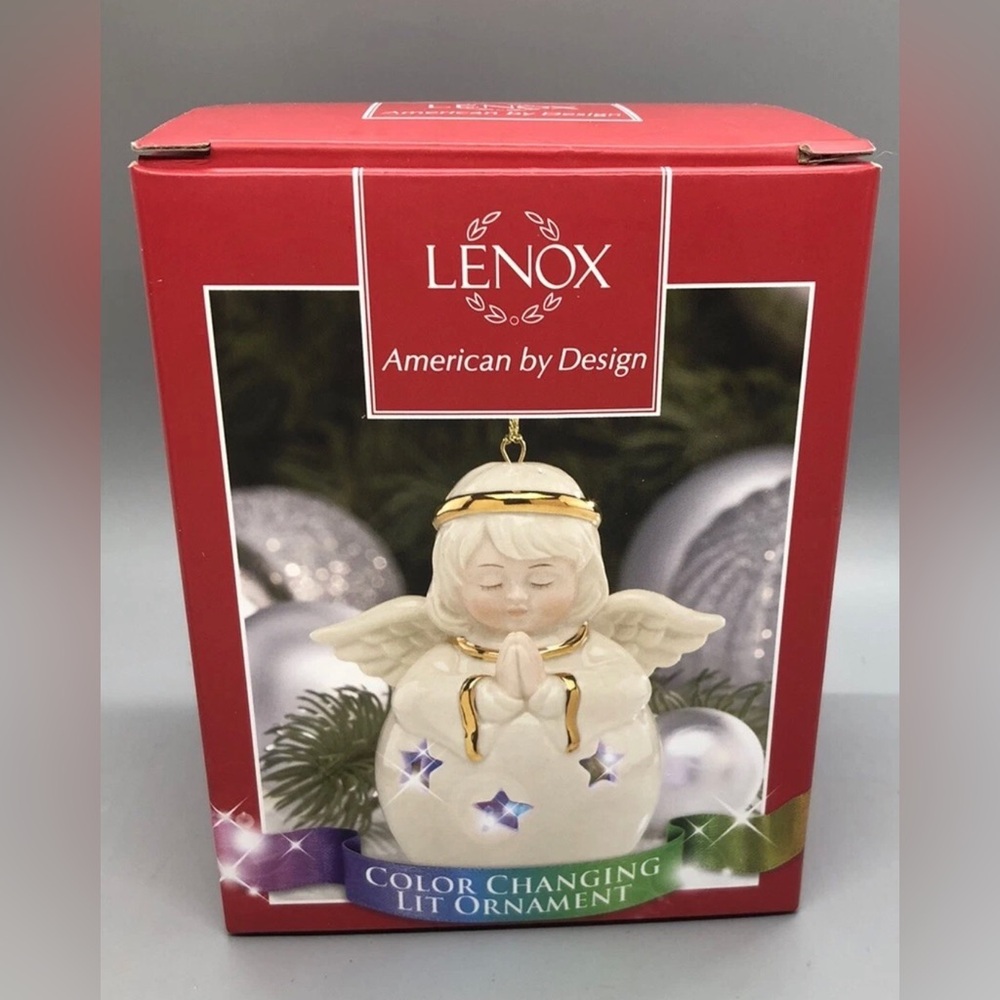 Lenox "ANGEL" Color-Changing Ornament ~ Light-Up ~ 3 1/2" Tall, Original Box